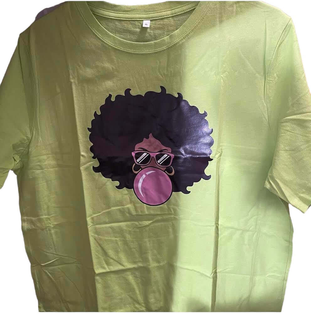 T-shirt customised with Bubble gum blackgirl