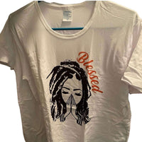 T-shirt customised with Blessed girl